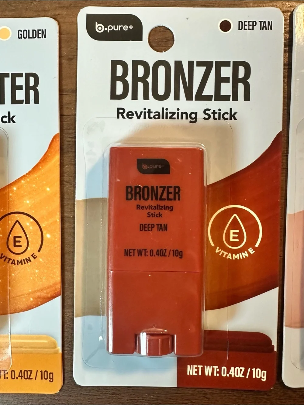 B Pure Revitalizing Sticks Golden Highlighter, Deep Tan Bronzer, Raspberry Blush
